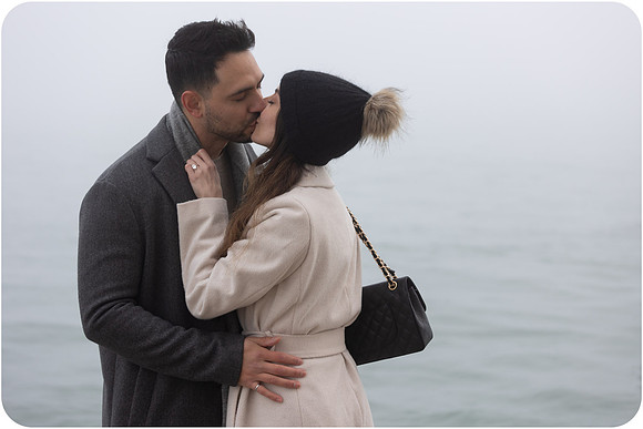 Gondola view in misty Venice - proposal moment