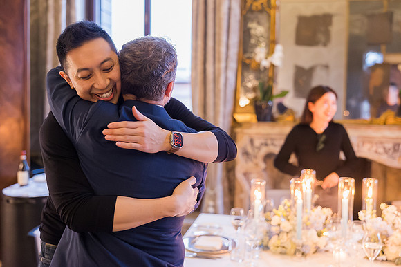 A warm hug shared as the evening’s celebrations come to a close.