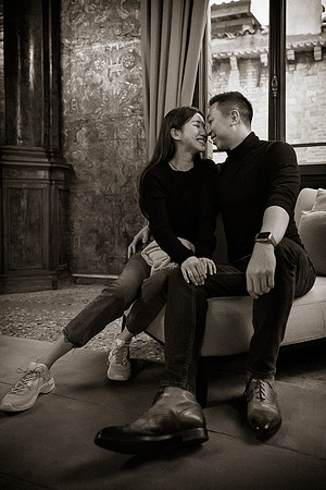 The couple shares a final embrace before the night ends.