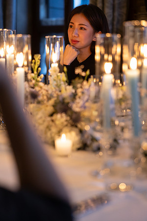 The dining table beautifully arranged for a luxurious celebration.