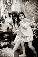 Daughter exploring the streets of Venice during a family vacation