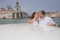 An intimate proposal with the historic skyline of Venice as the backdrop.