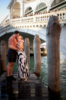 Joyful moments after proposal at Rialto Bridge, Venice