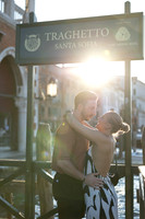 Warm embrace near gondola stop in Venice