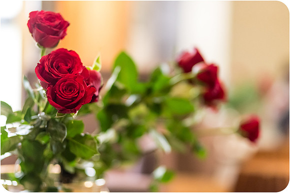 Bouquet of red roses for birthday in Milan.