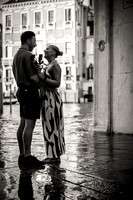 Black and white embrace at Rialto Bridge, Venice