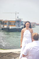 A couple’s romantic journey begins with a water taxi ride.