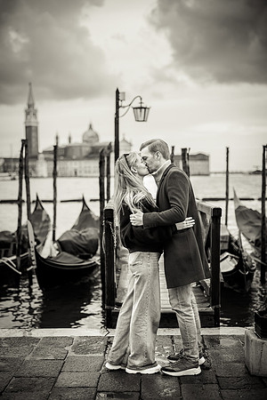 An elegant portrait of the couple, their love shining against the Venice skyline.